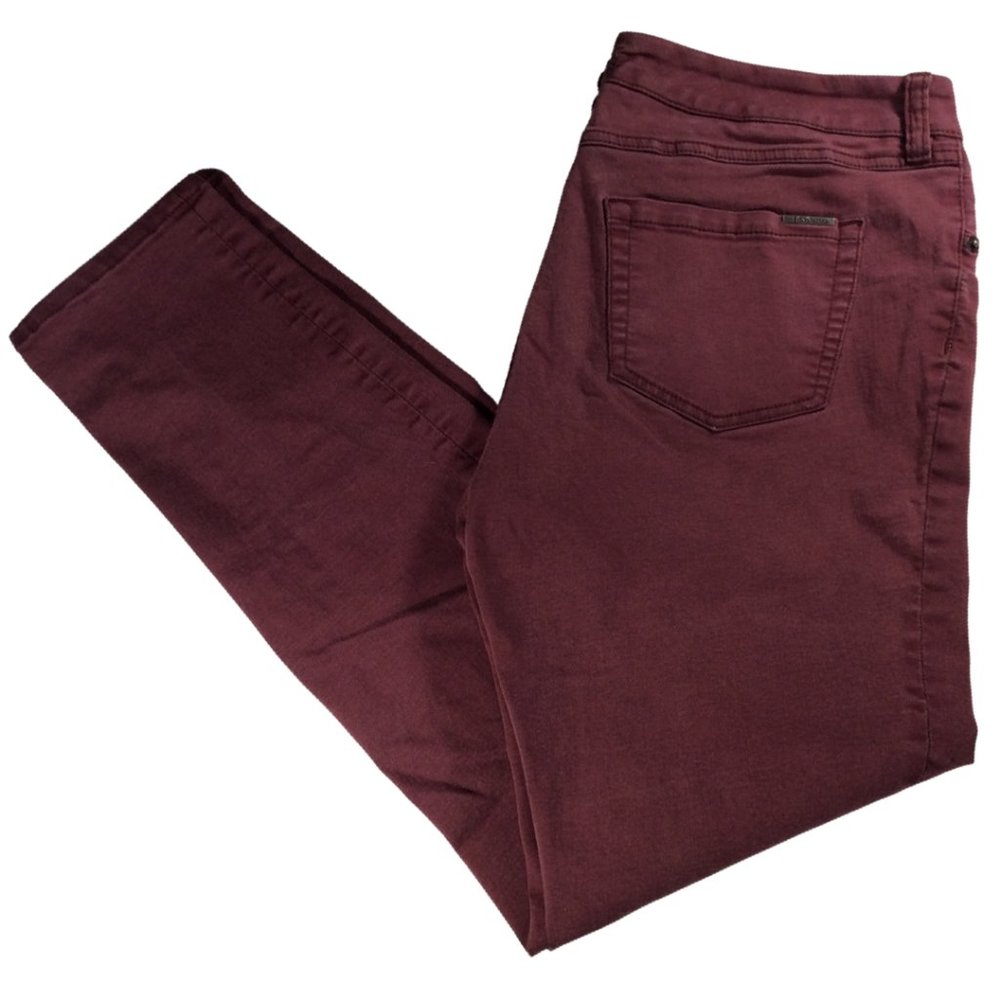 Size: 30 - Burgundy Pull On Stretch Denim Pant